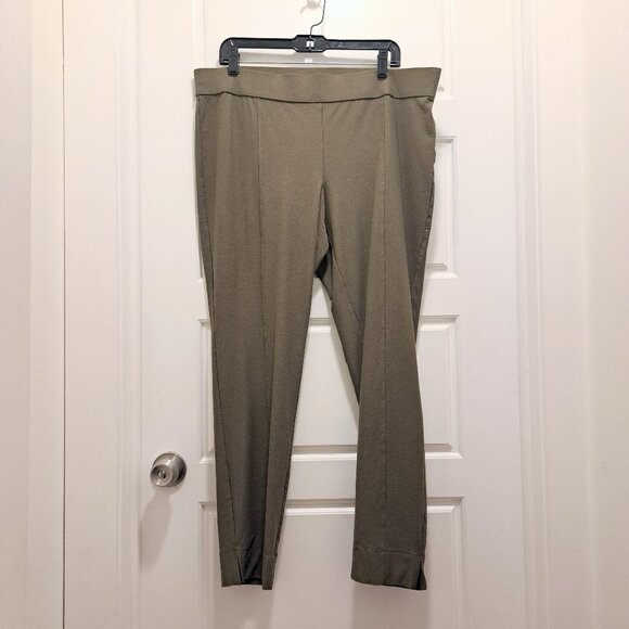 Eileen Fisher Pants - Eileen Fisher Green Olive Front Seam Washable Crepe Pant Size XL